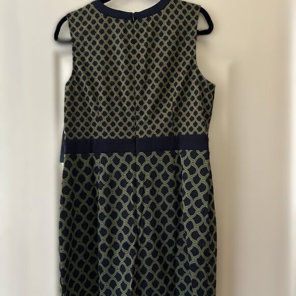 LONDON TIMES Women's Sheath Geo Link Navy/Green Mini Dress Size 14 NWT - Picture 2 of 8